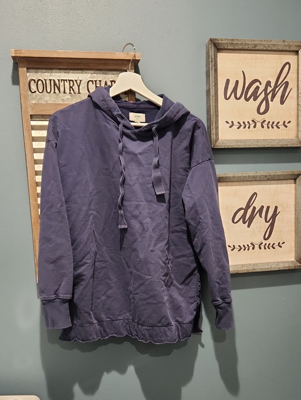 aerie Vintage Indigo Drawstring Hoodie